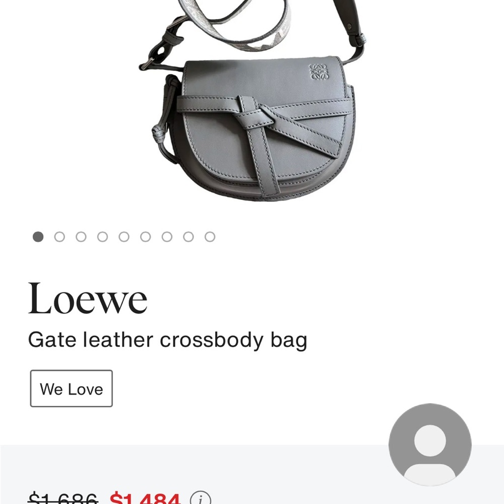 Loewe Gate Leather Crossbody Bag — Light Gray